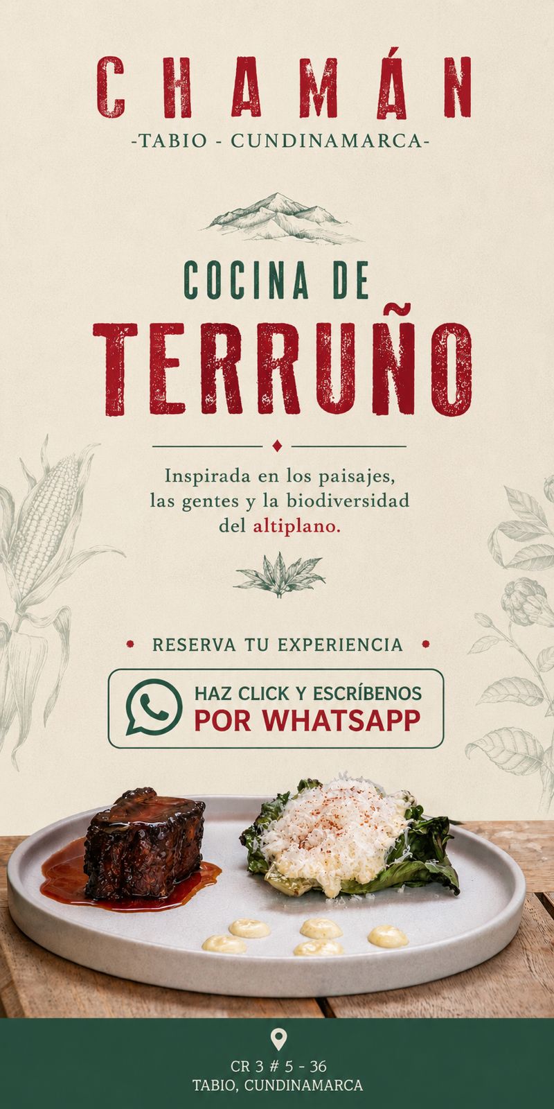 Chaman Sabores tradicionales y cocina a la brasa en un ambiente místico y natural.