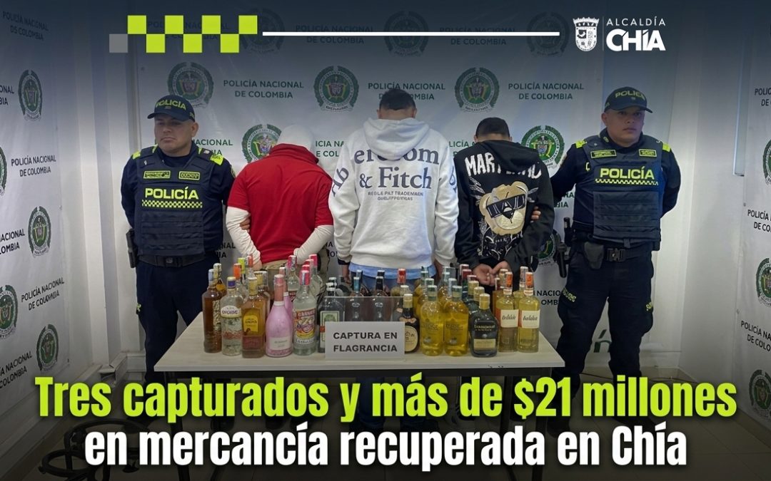 Policía de Chía recupera mercancía hurtada por más de 21 millones de pesos en la avenida Pradilla